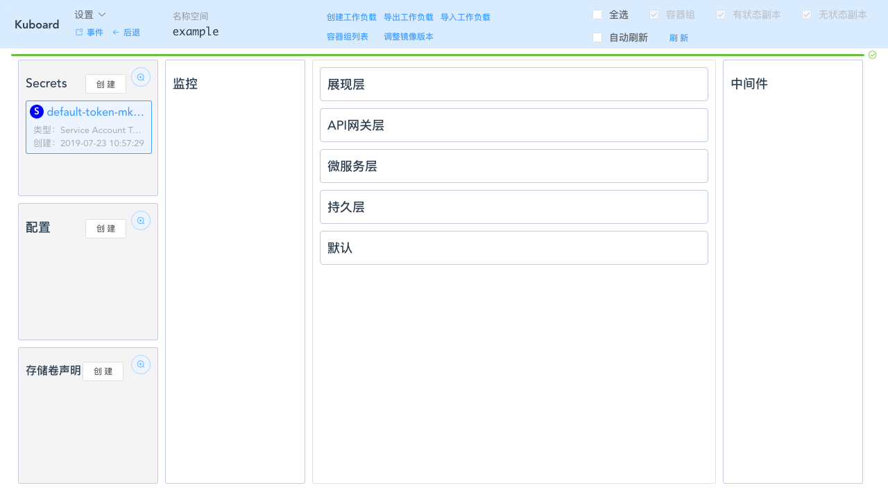 Kubernetes教程：在Kuboard中进入名称空间页